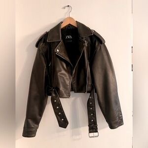 Zara leather biker jacket